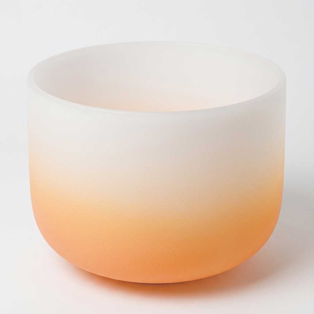 Bol chantant en cristal - Bol de méditation pour le chakra sacré (note ré)