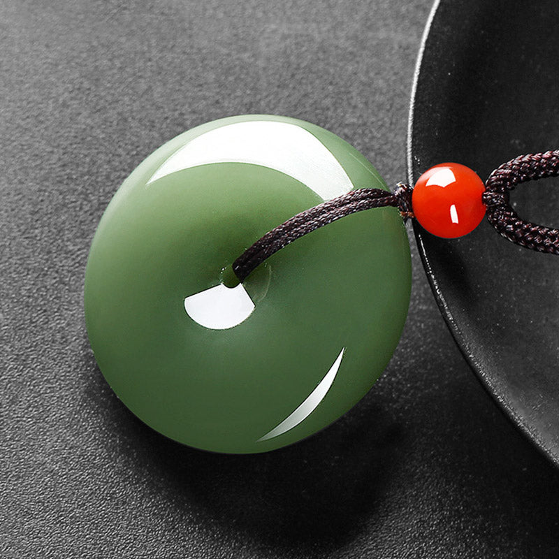 24-28mm Round Jade Prosperity Necklace for Abundance