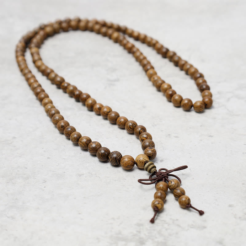 108 Beads Wood Mala Bracelet for Meditation & Prayer