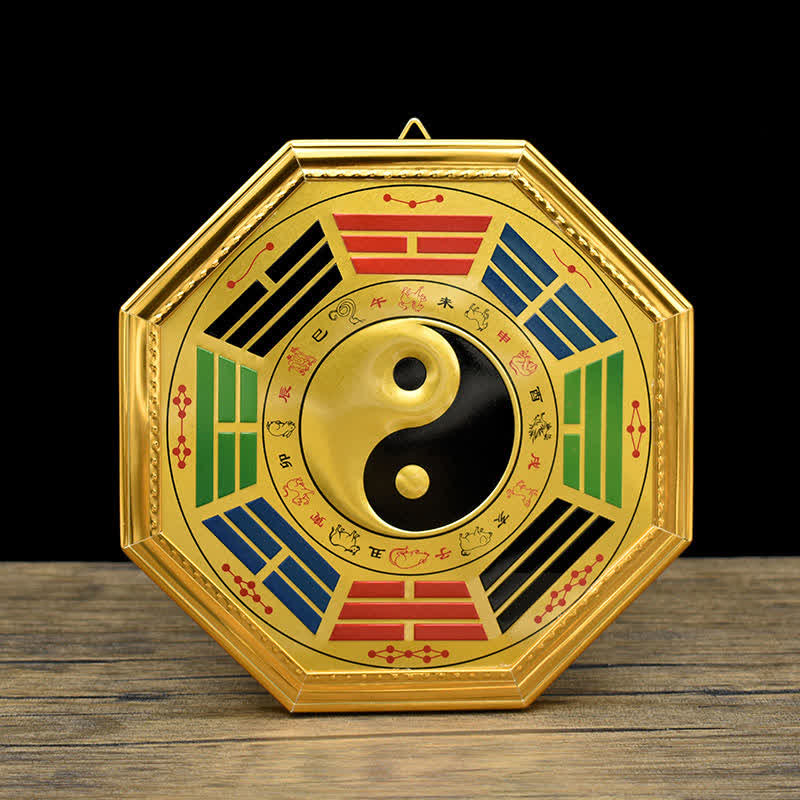 Bagua Map Feng Shui Balance Energy with Five Emperor Coins 17.5cm