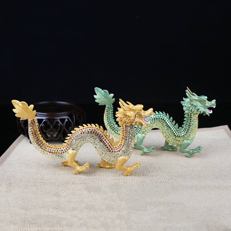 Handmade Chinese Dragon Statue Feng Shui Decor 22cm