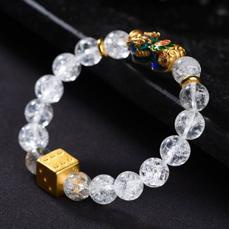 10mm Pixiu White Crystal Wealth Bracelet