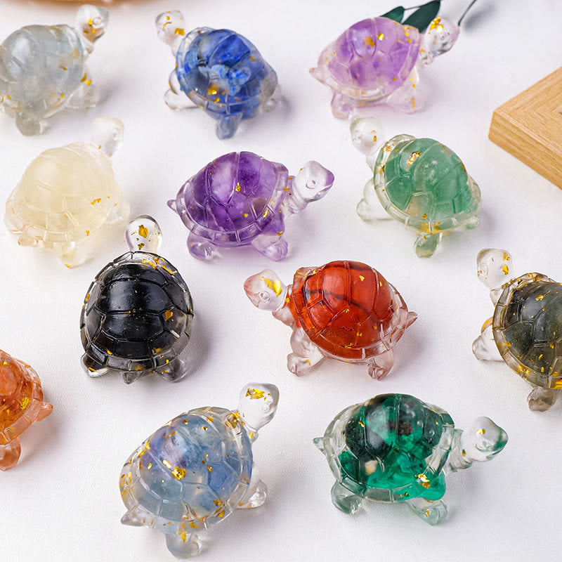 Figurine mini tortue en pierre de citrine de 5 cm pour la prospérité