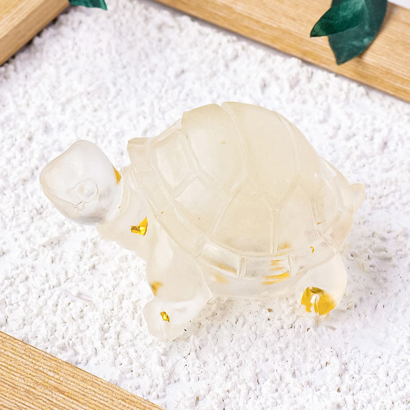 Figurine mini tortue en pierre de citrine de 5 cm pour la prospérité