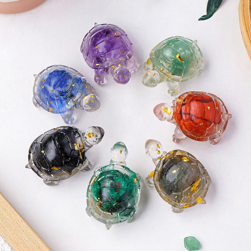 Figurine mini tortue en pierre de citrine de 5 cm pour la prospérité