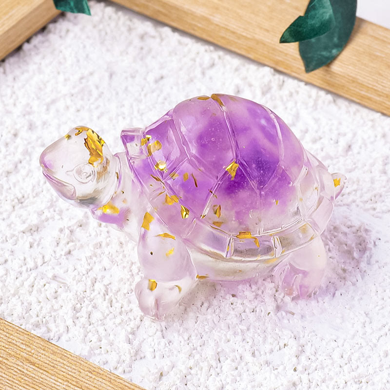 Figurine mini tortue en pierre de citrine de 5 cm pour la prospérité