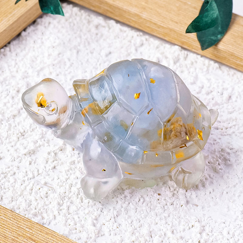 Figurine mini tortue en pierre de citrine de 5 cm pour la prospérité