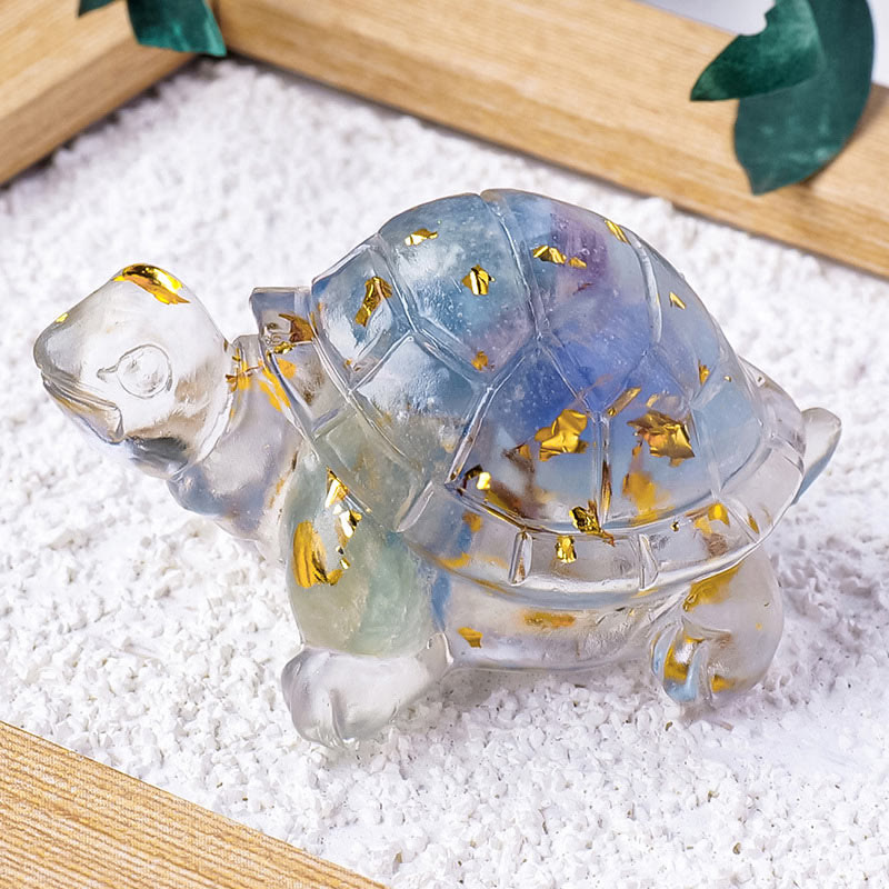 Figurine mini tortue en pierre de citrine de 5 cm pour la prospérité