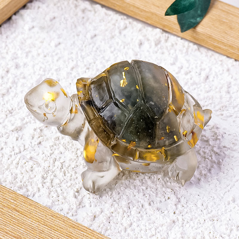 Figurine mini tortue en pierre de citrine de 5 cm pour la prospérité
