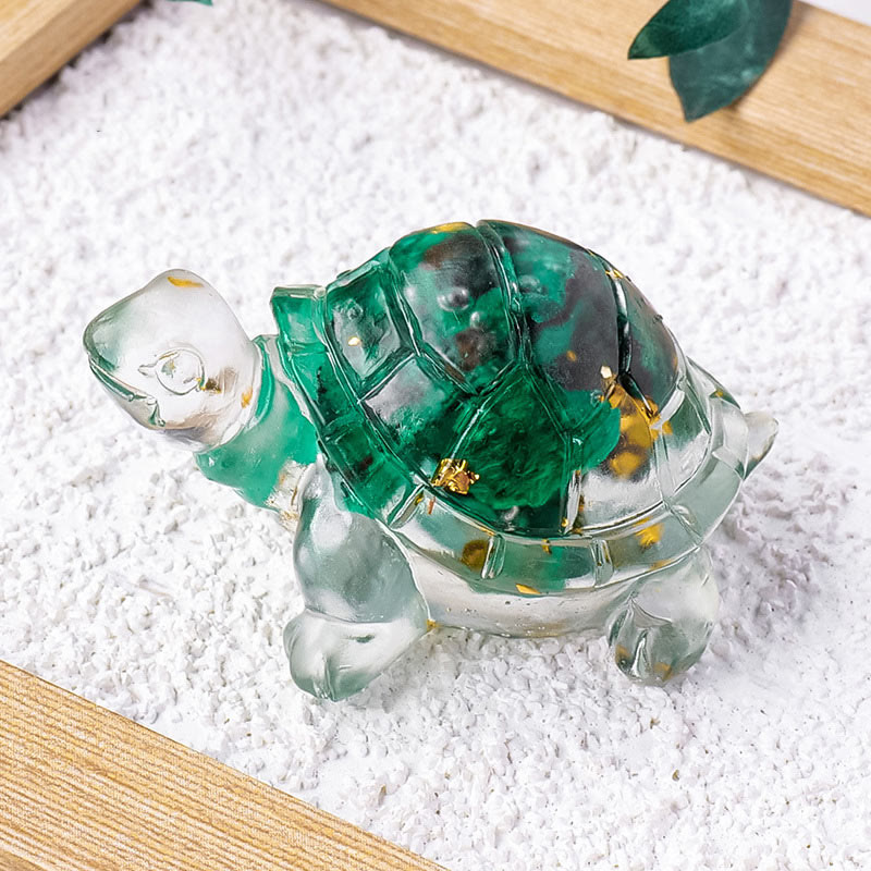 Figurine mini tortue en pierre de citrine de 5 cm pour la prospérité