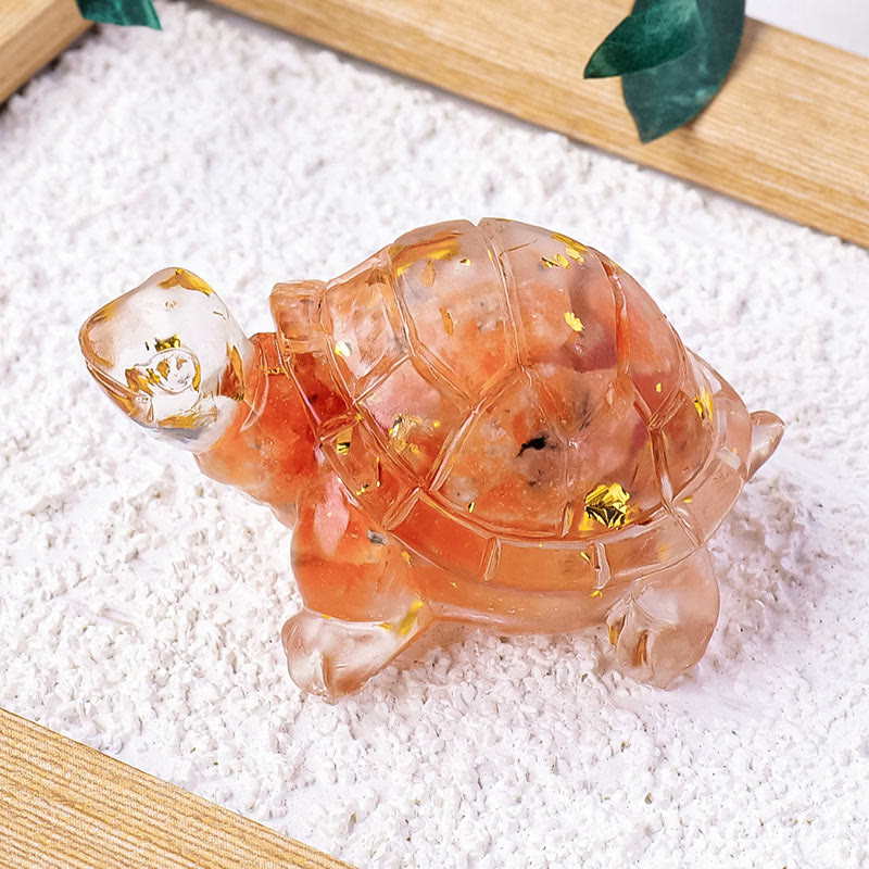 Figurine mini tortue en pierre de citrine de 5 cm pour la prospérité