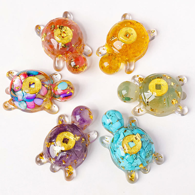 Pièce de monnaie en cuivre tortue en cristal d'aventurine verte de 5 cm, décoration zen