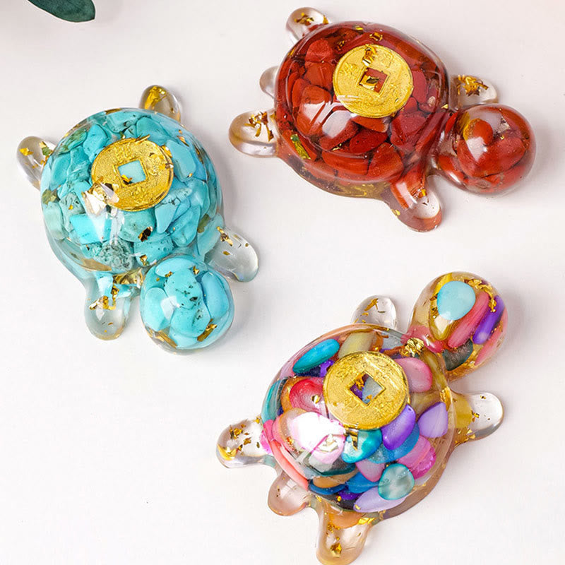 Pièce de monnaie en cuivre tortue en cristal d'aventurine verte de 5 cm, décoration zen