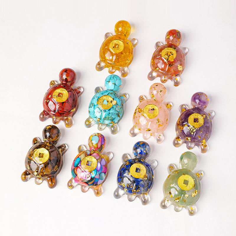 Pièce de monnaie en cuivre tortue en cristal d'aventurine verte de 5 cm, décoration zen