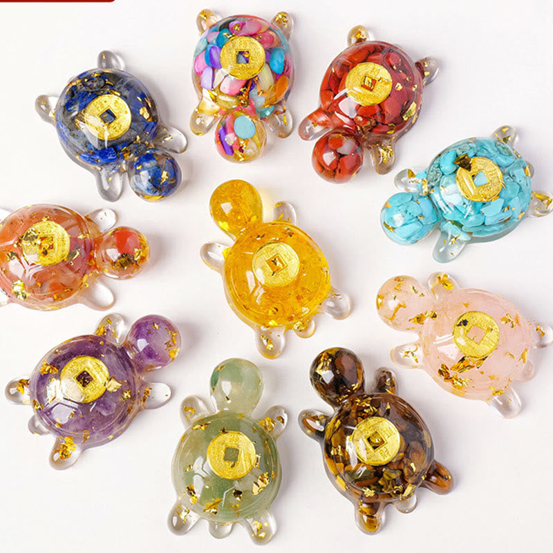 Pièce de monnaie en cuivre tortue en cristal d'aventurine verte de 5 cm, décoration zen