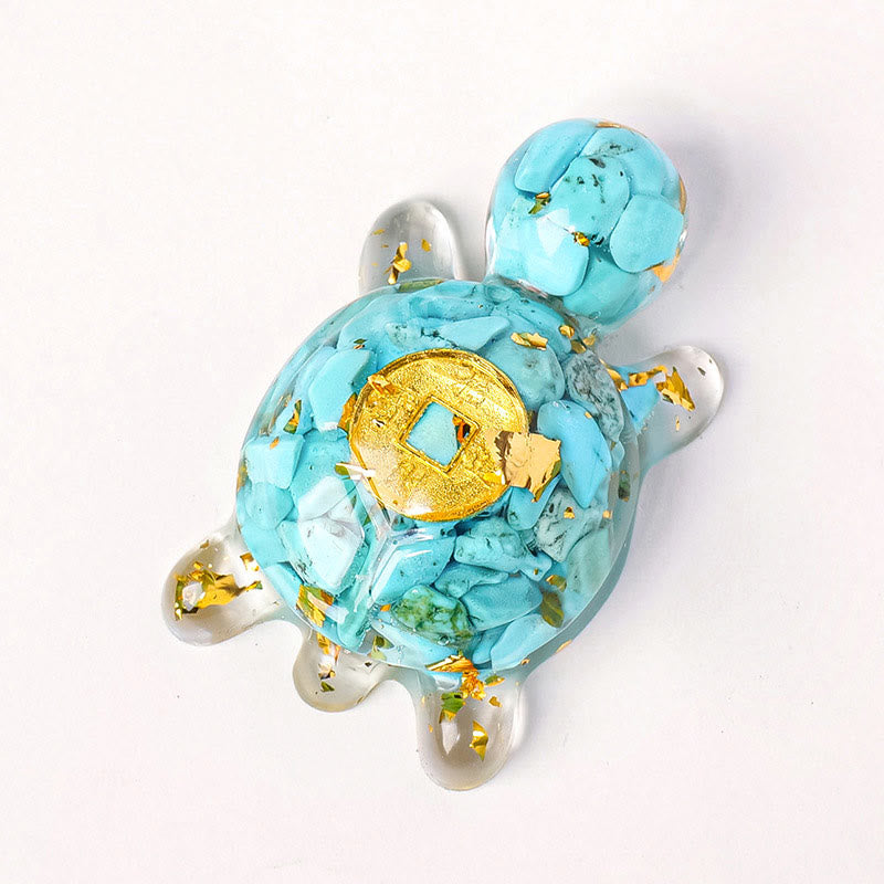 Pièce de monnaie en cuivre tortue en cristal d'aventurine verte de 5 cm, décoration zen