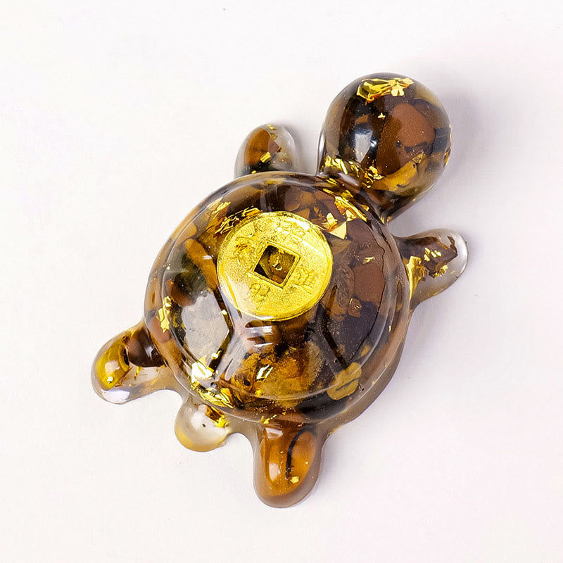 Pièce de monnaie en cuivre tortue en cristal d'aventurine verte de 5 cm, décoration zen