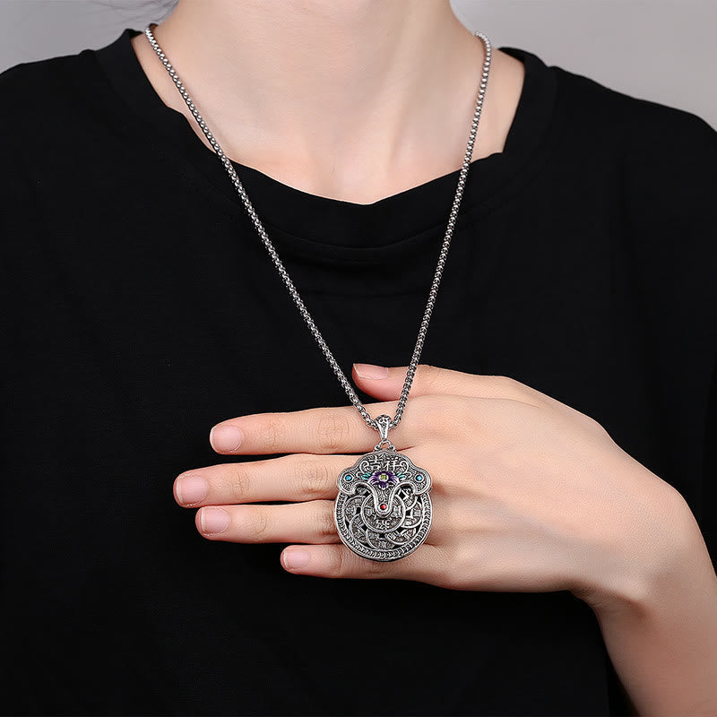 Peony Flower Copper Coins Spiritual Necklace for Wealth & Healing