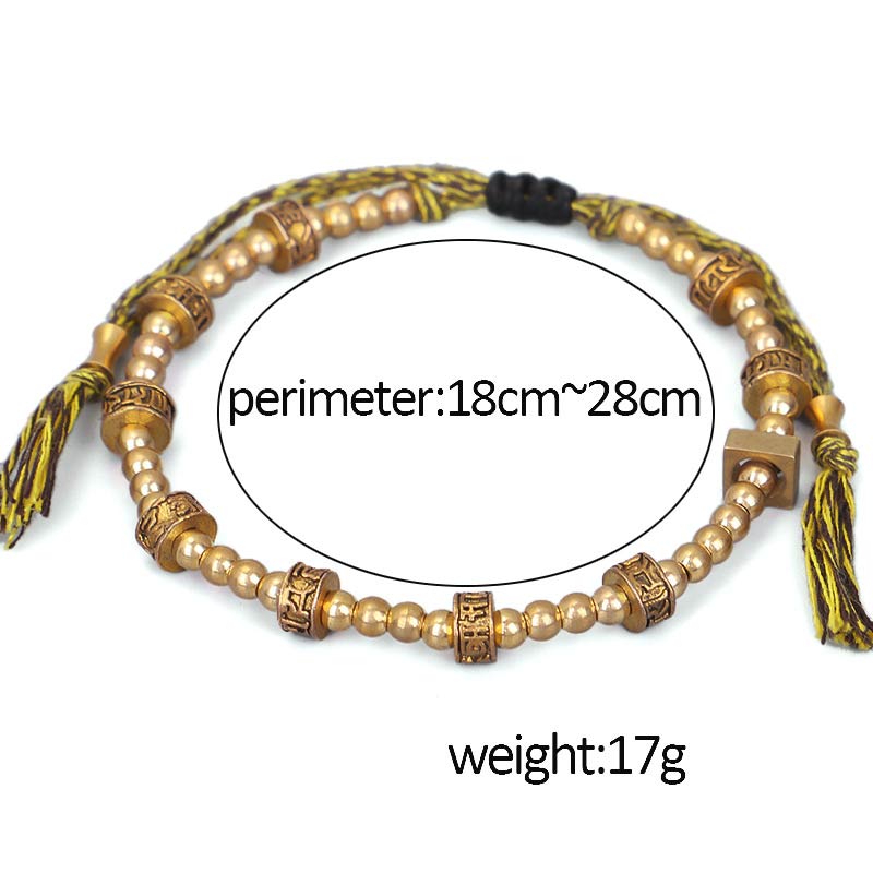 Om Mani Padme Hum Gold Mantra Bracelet for Protection