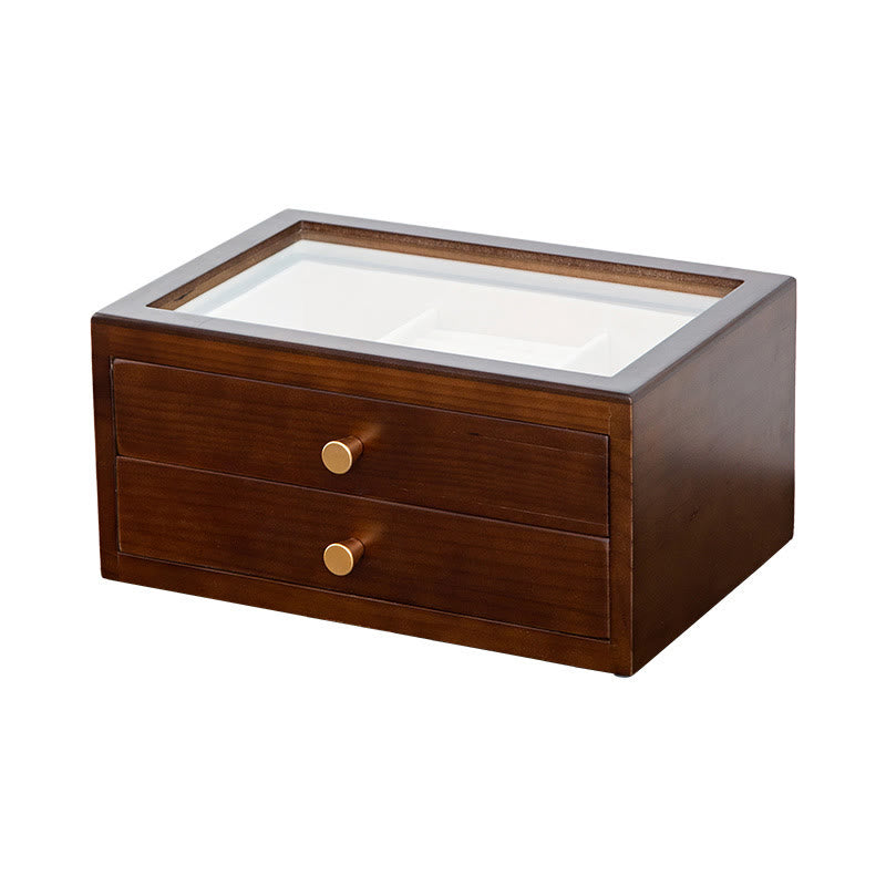 Three Layers Solid Wood Jewelry Box with Drawer | Spiritual Storage