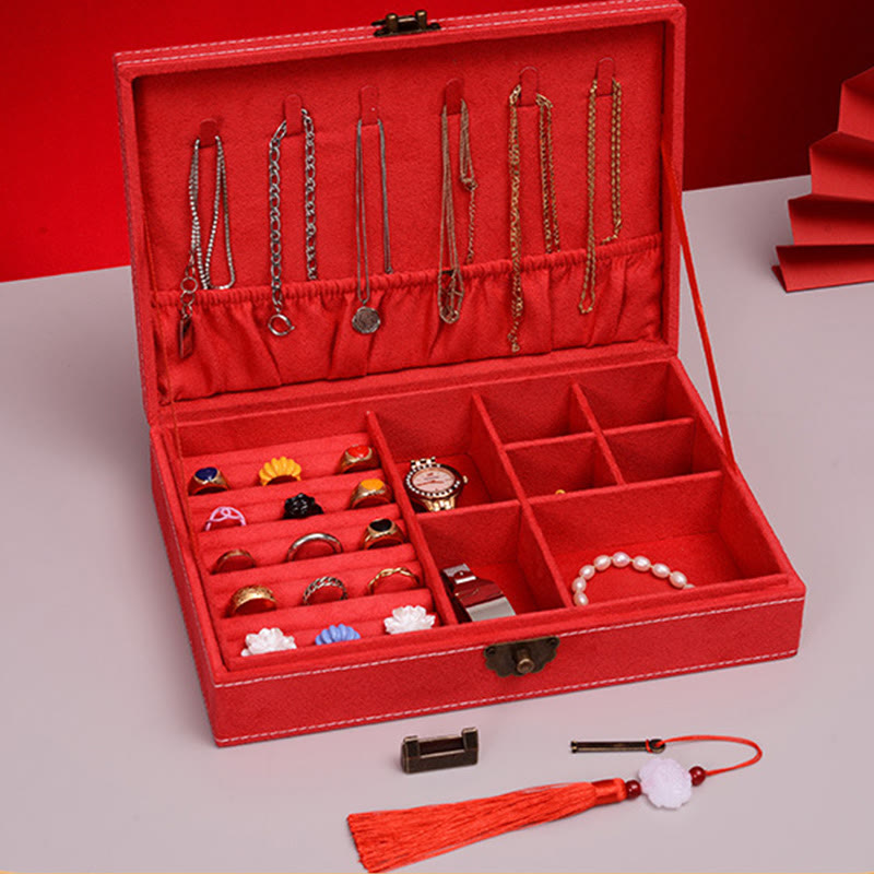 Flannel Jewelry Box Organizer with Lock | Spiritual Storage