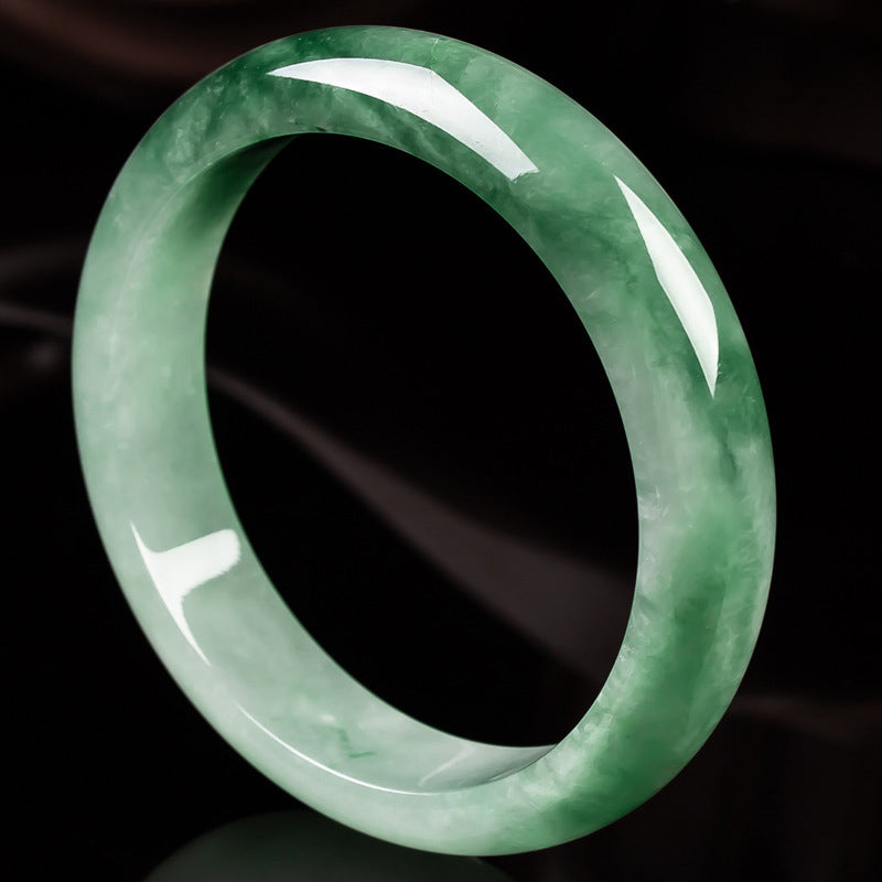 55mm Natural Jade Fortune Blessing Bangle Bracelet