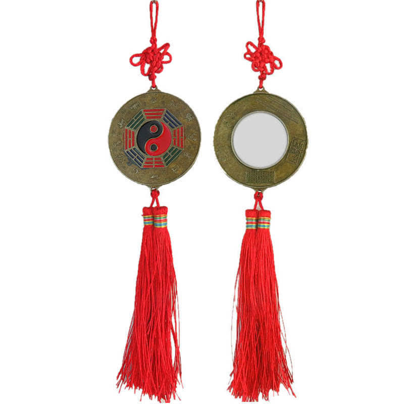 Feng Shui Bagua Map Mirror 10cm Chinese Knot Energy Balance