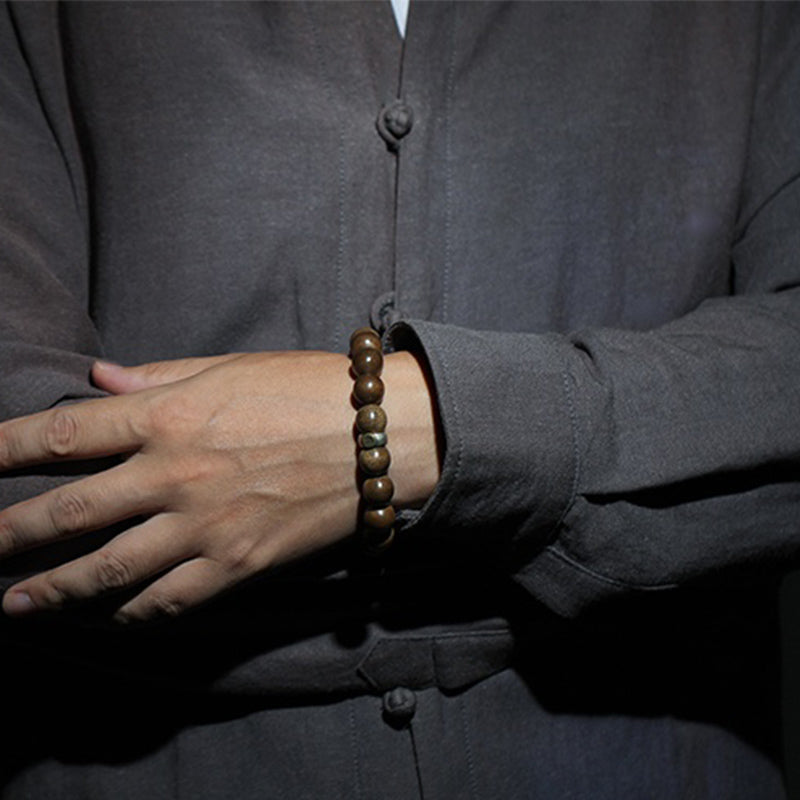 Chinese Zodiac Agate & Agarwood Bracelet 10mm Meditation