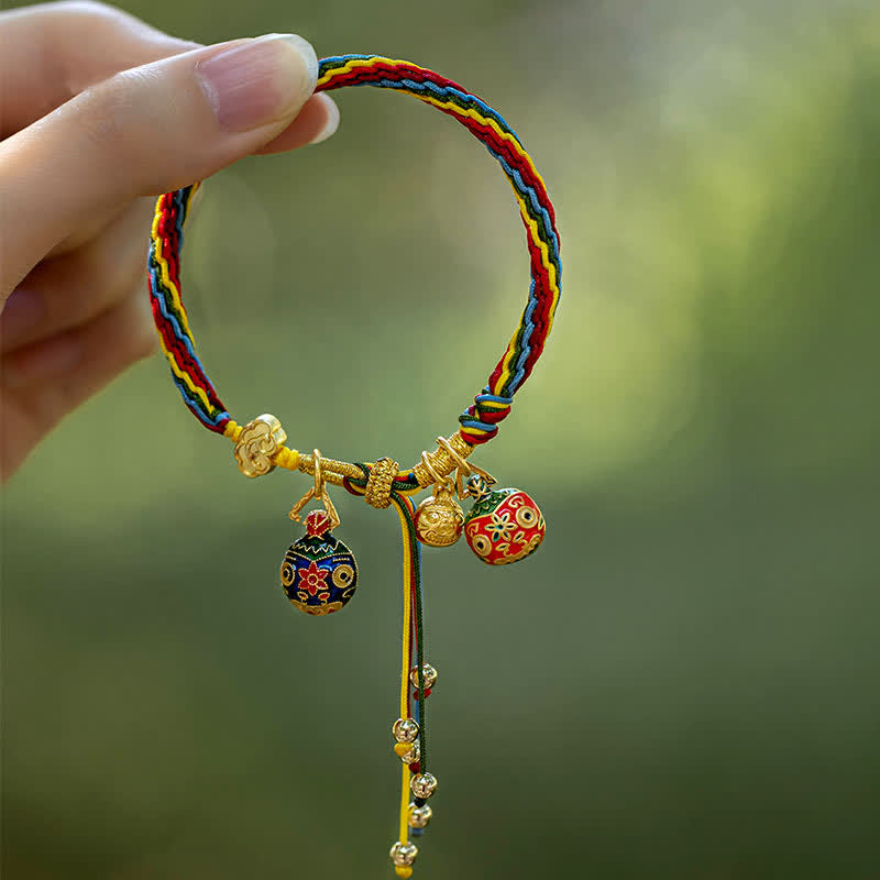 Gold Swallowing Beast Reincarnation Knot Red String Bracelet