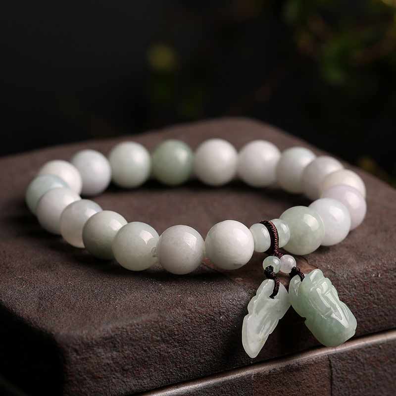 Jade Pixiu 10mm Success Bracelet for Prosperity & Wealth