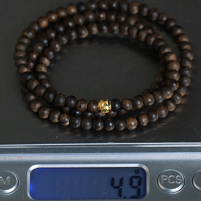 Bracelet Mala en bois d'agar de 5 mm pour l'équilibre et la protection