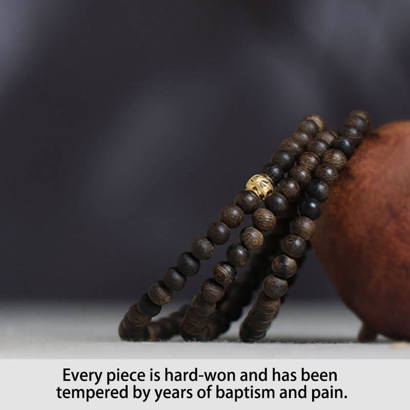 Bracelet Mala en bois d'agar de 5 mm pour l'équilibre et la protection