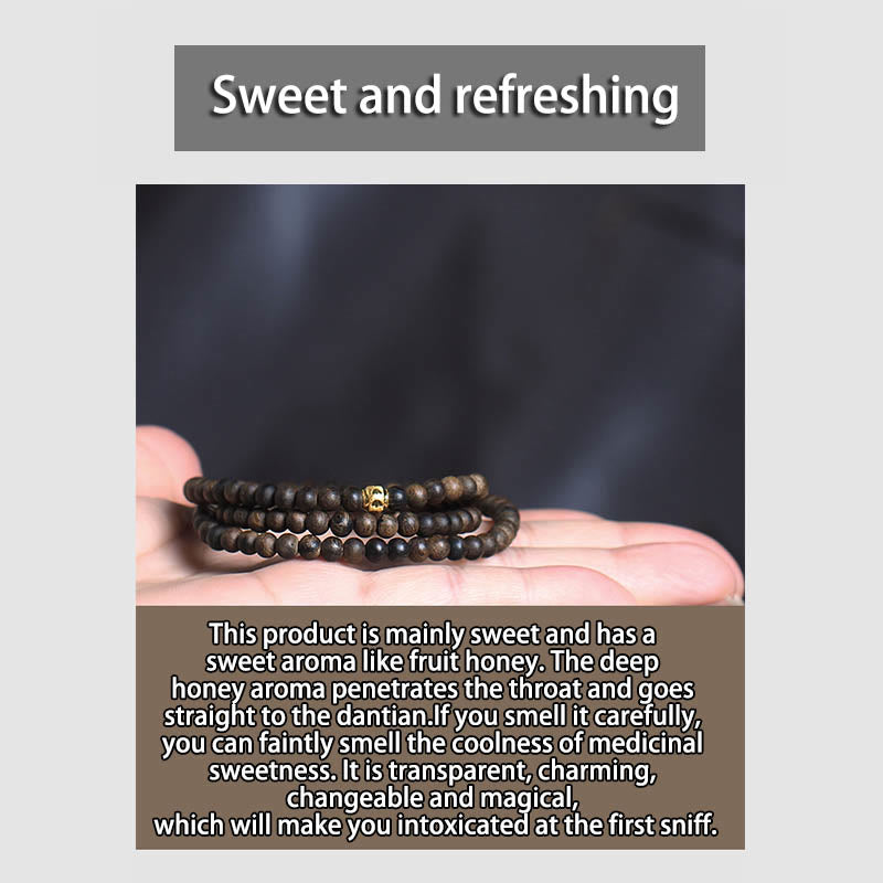 Bracelet Mala en bois d'agar de 5 mm pour l'équilibre et la protection