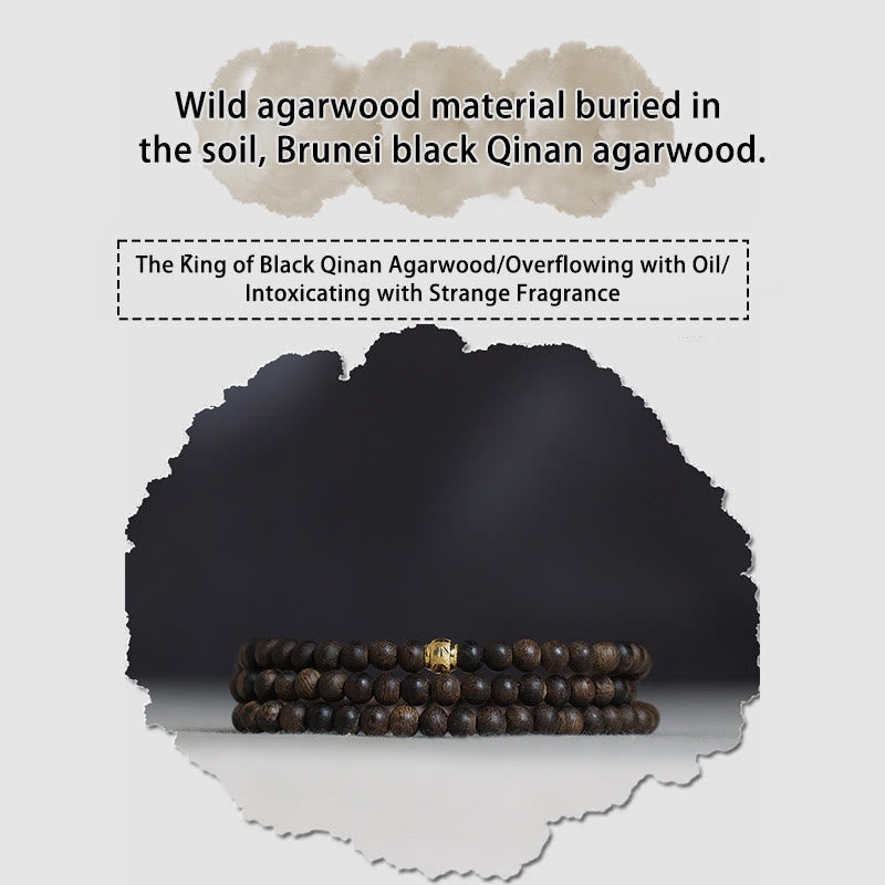 Bracelet Mala en bois d'agar de 5 mm pour l'équilibre et la protection