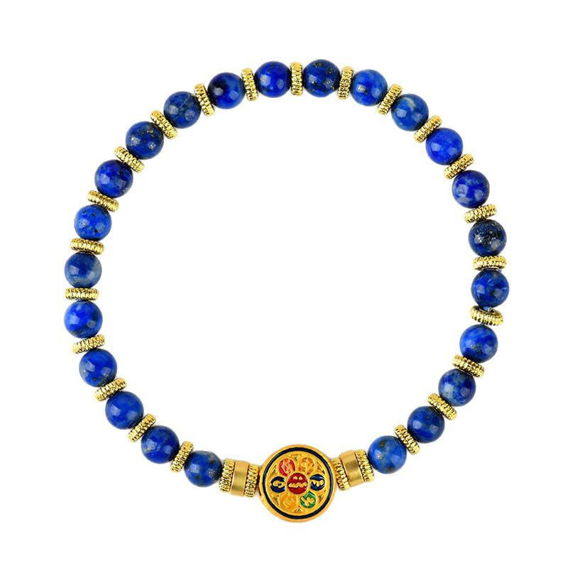 Bracelet d'équilibre Lazurite Om Mani Padme Hum 5 mm