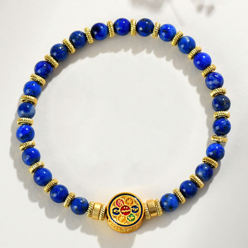 Bracelet d'équilibre Lazurite Om Mani Padme Hum 5 mm