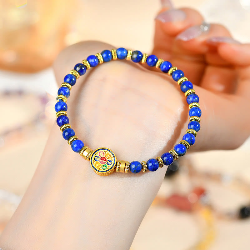 Bracelet d'équilibre Lazurite Om Mani Padme Hum 5 mm