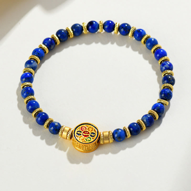 Bracelet d'équilibre Lazurite Om Mani Padme Hum 5 mm