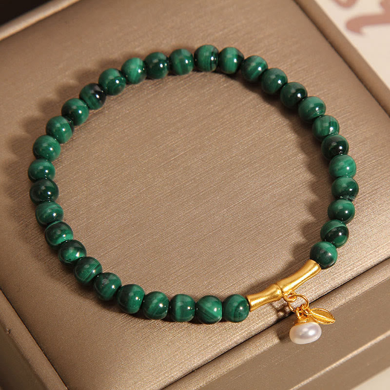 Bracelet anti-anxiété en bambou porte-bonheur malachite 5 mm