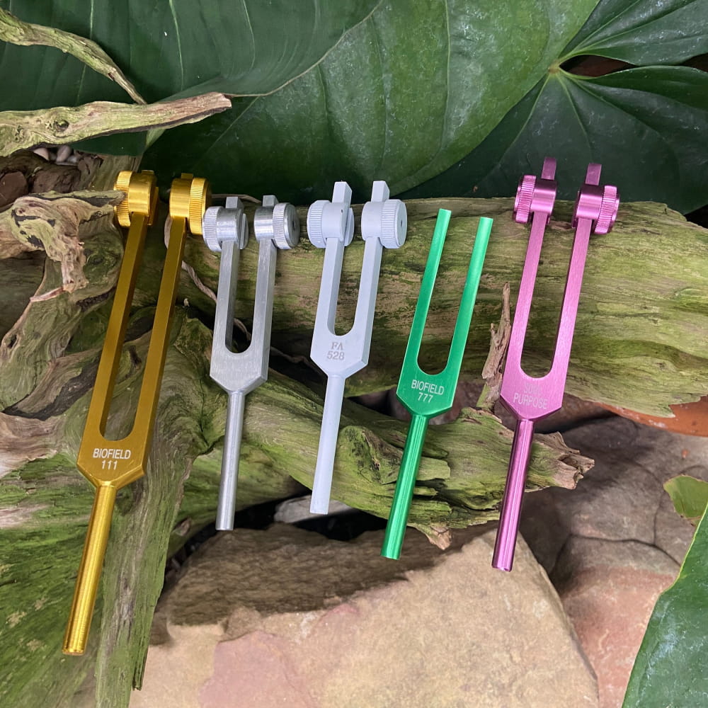 5pc Tuning Fork Set for Healing & Manifestation 528 Hz & More - On sale