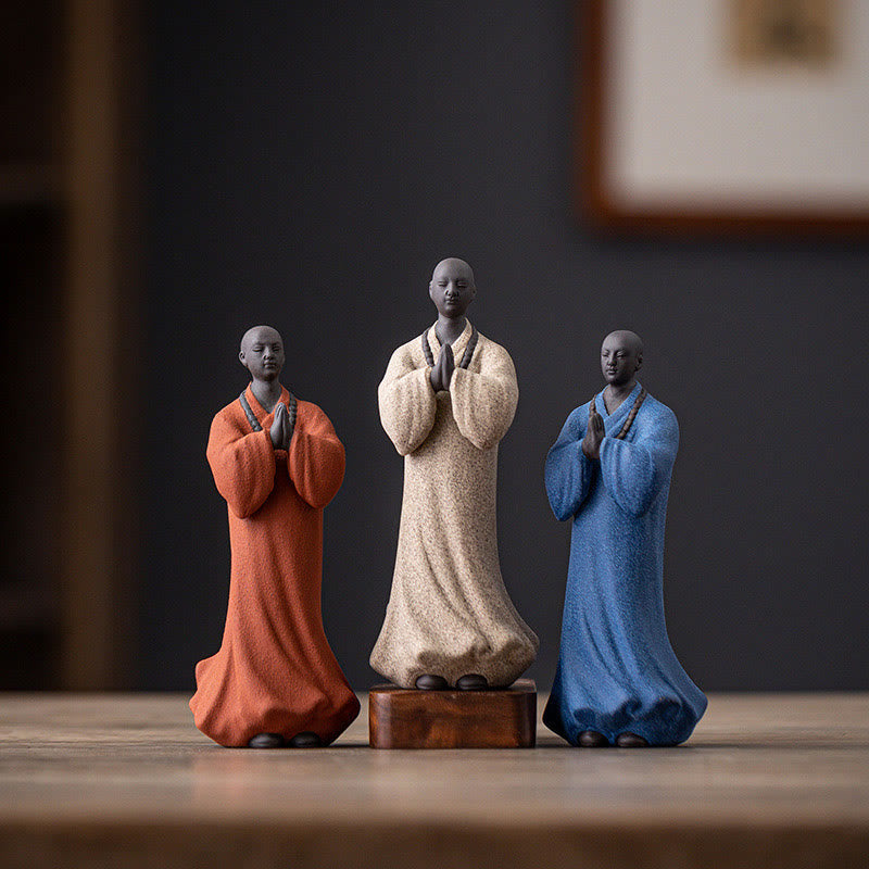Statue de Bouddha méditant en céramique 5x5x13cm pour la sérénité