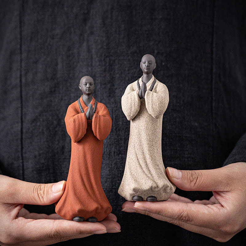 Statue de Bouddha méditant en céramique 5x5x13cm pour la sérénité