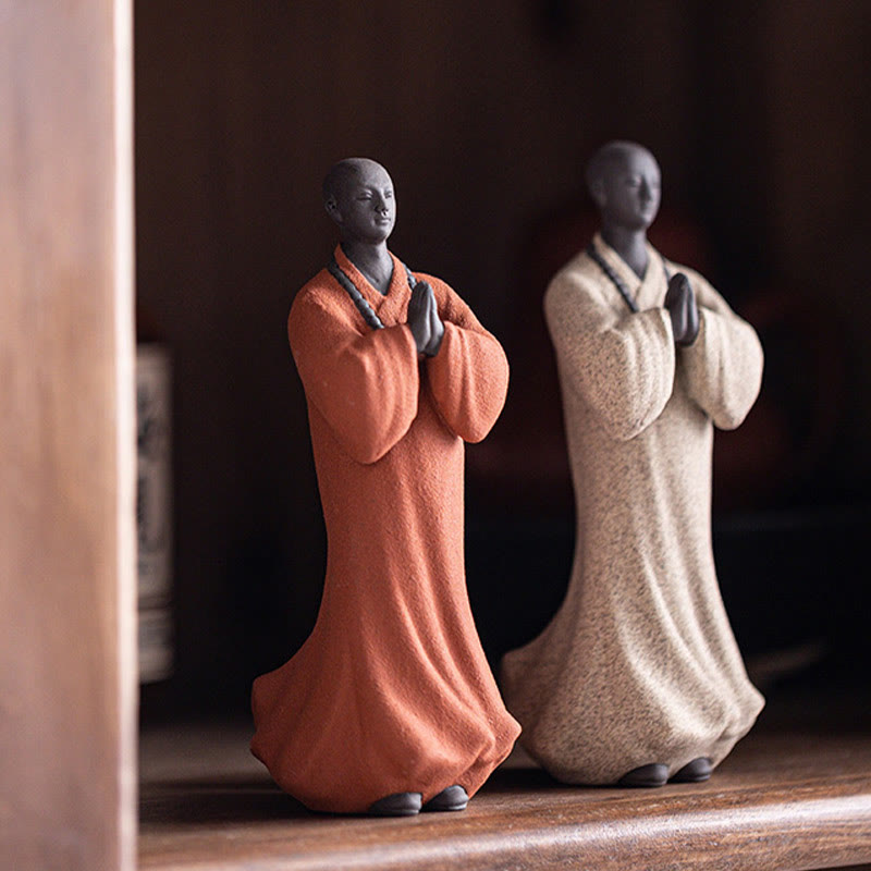Statue de Bouddha méditant en céramique 5x5x13cm pour la sérénité