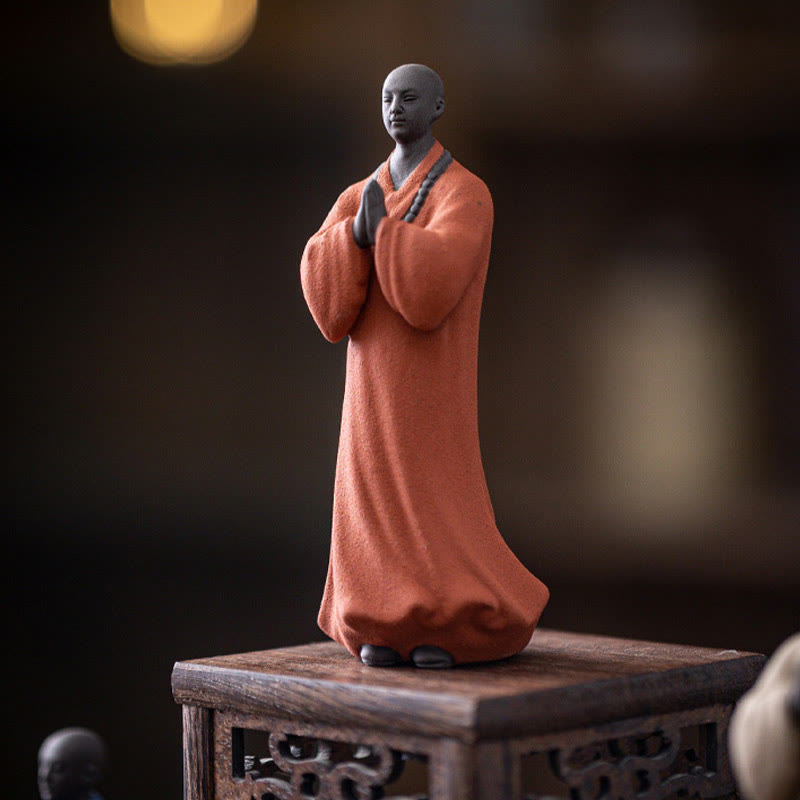 Statue de Bouddha méditant en céramique 5x5x13cm pour la sérénité