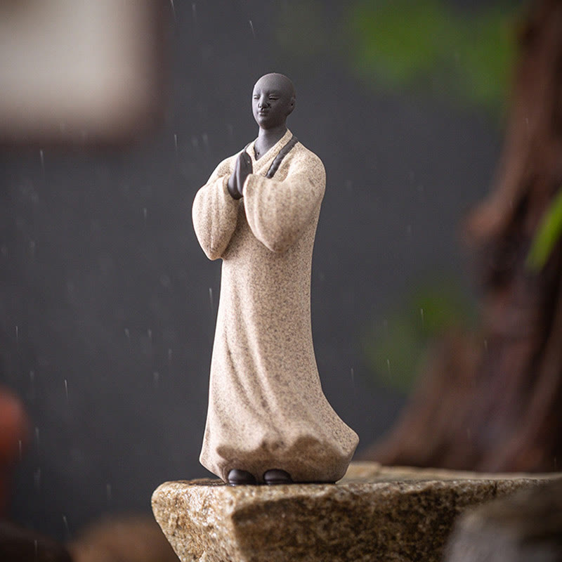 Statue de Bouddha méditant en céramique 5x5x13cm pour la sérénité