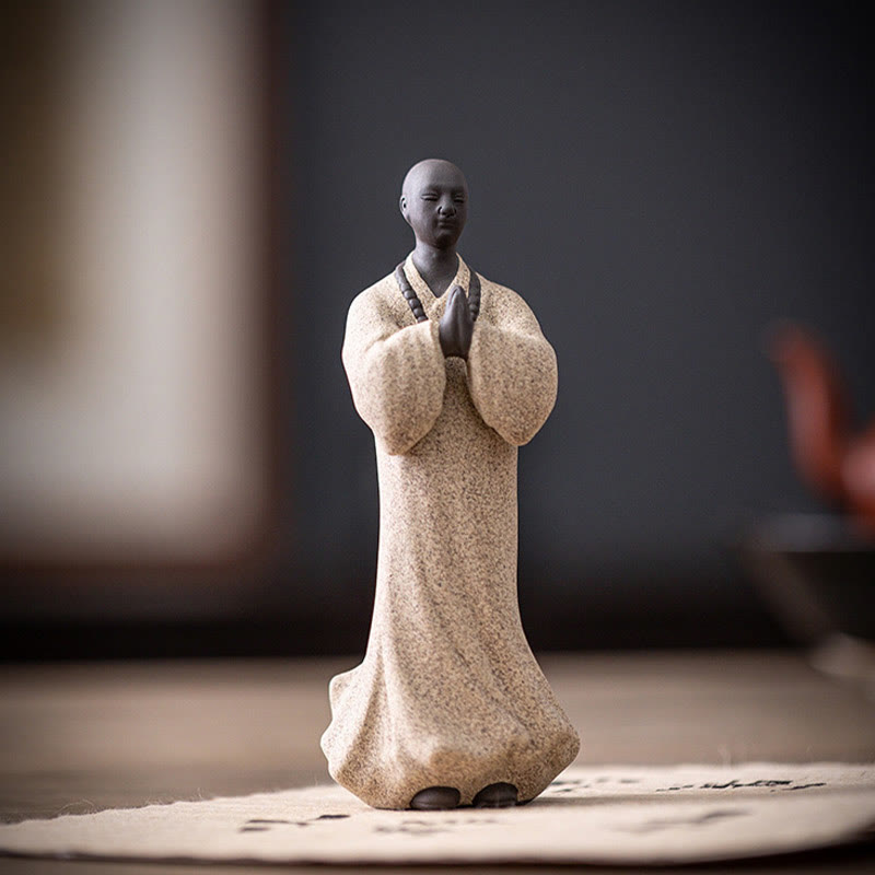 Statue de Bouddha méditant en céramique 5x5x13cm pour la sérénité