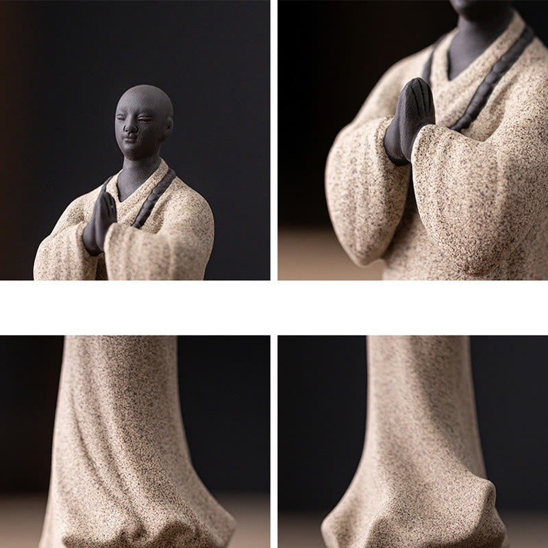 Statue de Bouddha méditant en céramique 5x5x13cm pour la sérénité