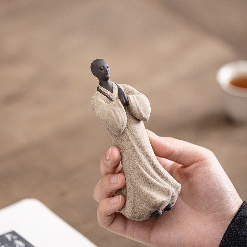 Statue de Bouddha méditant en céramique 5x5x13cm pour la sérénité