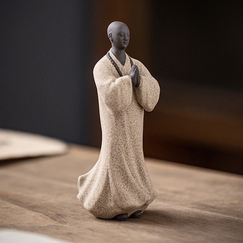 Statue de Bouddha méditant en céramique 5x5x13cm pour la sérénité