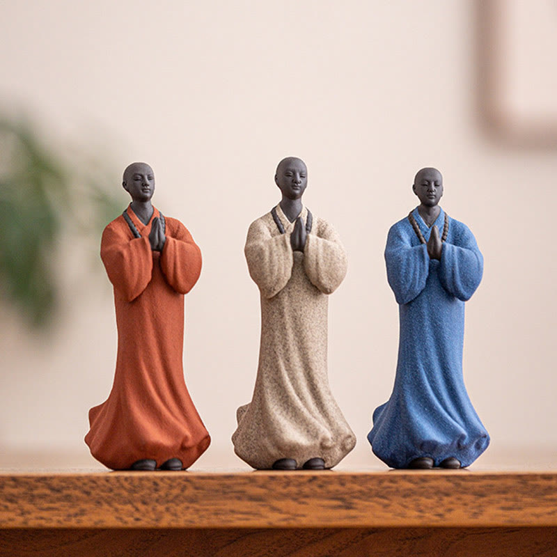 Statue de Bouddha méditant en céramique 5x5x13cm pour la sérénité
